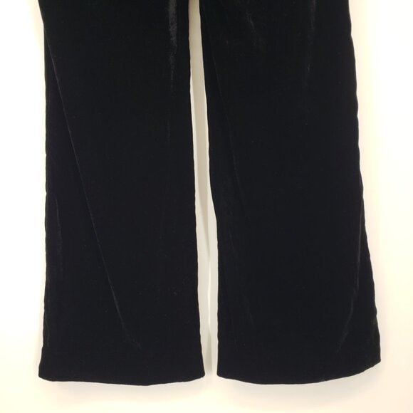 Zara Velvet High Rise Trouser Pants XS Womens Straight Leg Black‎ - Picture 8 of 9